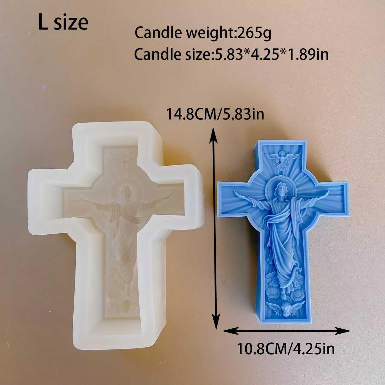 2-Size Cross Candle Silicone Mold DIY Easter Jesus Silicone Mold Handmade Resin, Gypsum, Cement, Luxury Festival Gifts