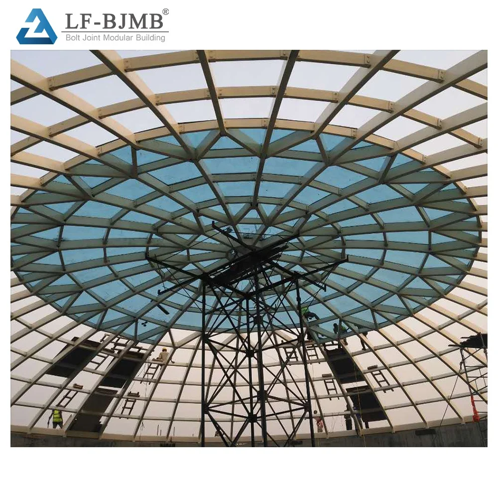 Light Weight Steel Structure Glass Dome Curved Roof for Church Building