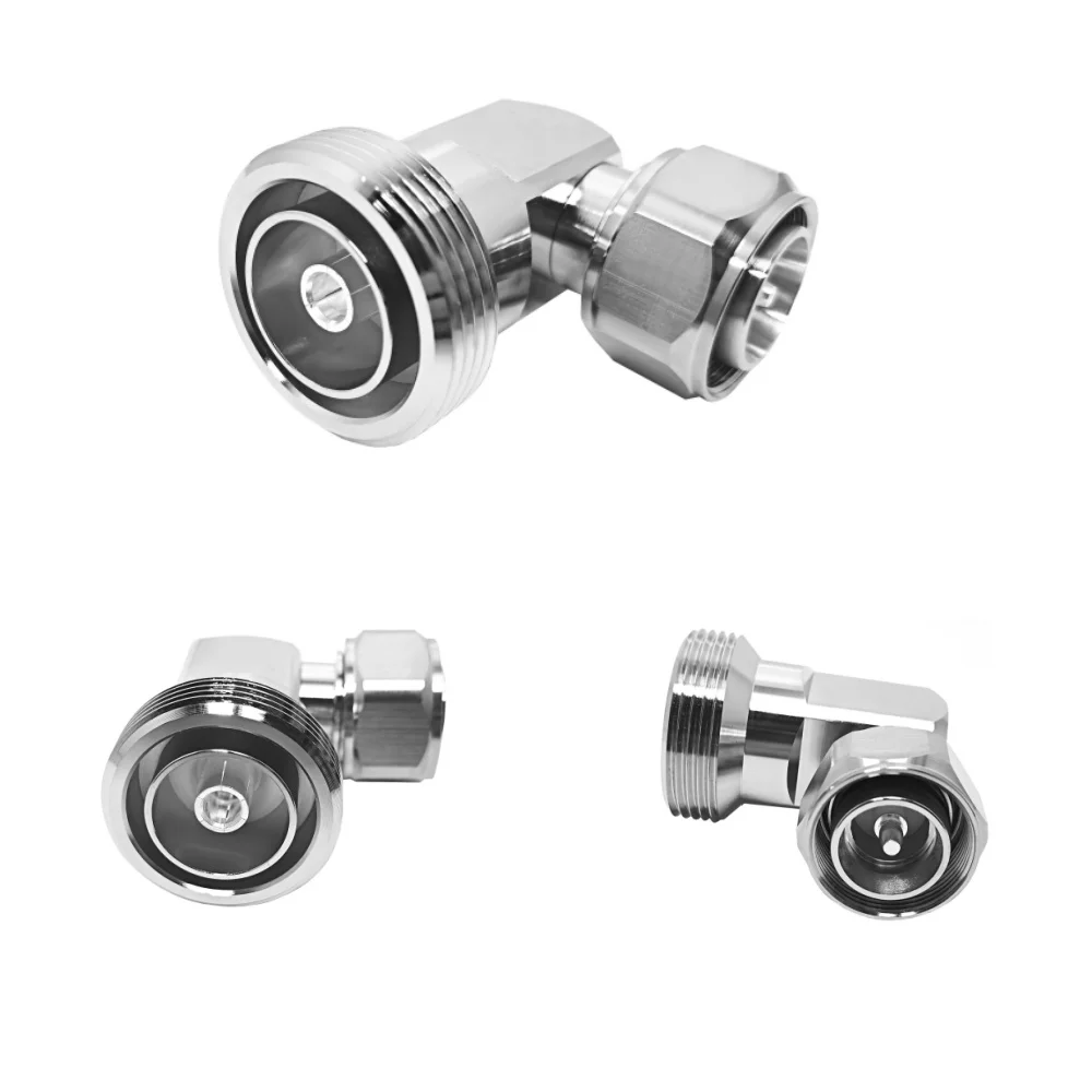 Low PIM 7/16 Din Female Jack to 4.3-10 Mini Din Male Plug Coaxial Right Angle Elbow Adaptor Connector Adapter