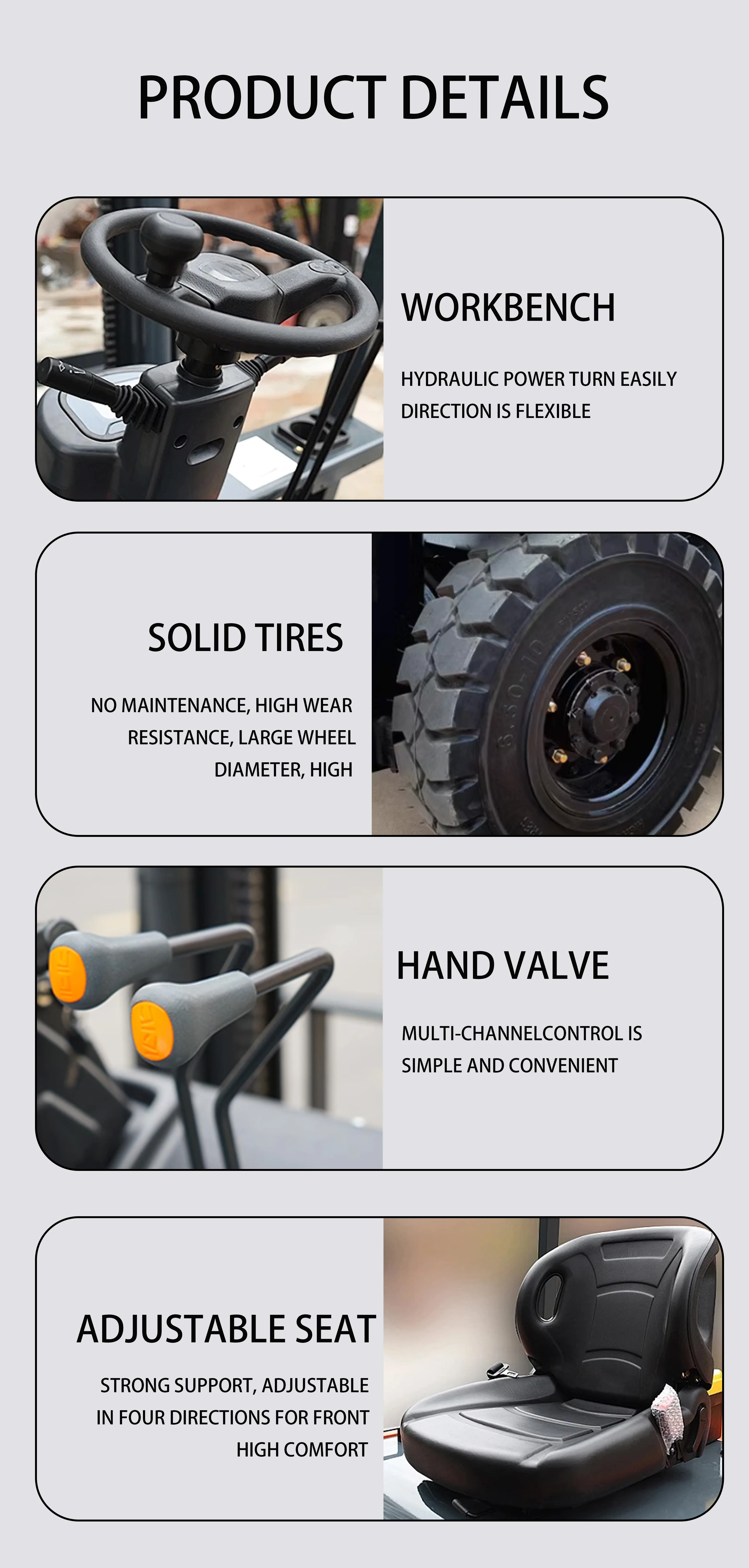 Material handling equipment electric forklift 3ton 2t 1t 1.5 ton 0.8ton 0.5ton 3-5m montacargas narrow aisle forklift details