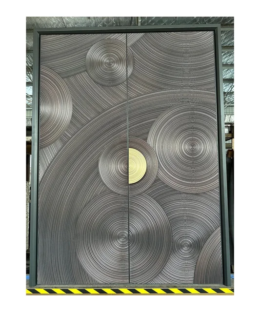 LongTai Customized Solid Wood Villa Door Foldable Cast Aluminum Metal Exterior Front Entrance for Home Use