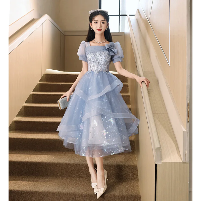 Shop Our 2024 Blue Banquet Dress Luxury Fairy Evening Gown