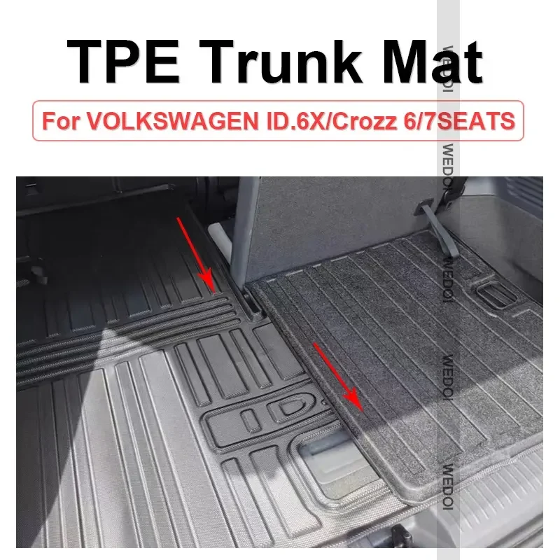 2023 Trunk Mat For Vw Id.6 All Weather Trunk Carpet Nonskid Cargo