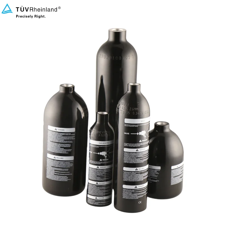 9oz 12oz 16oz 20oz 24oz PCP Paintball Tanks - ISO7866 Aluminum