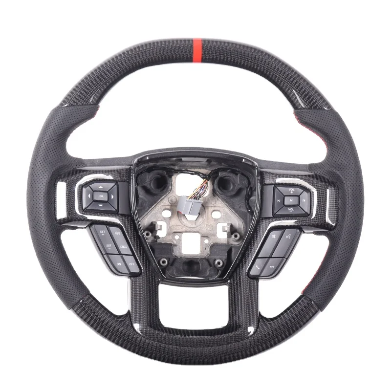 Hot Sell 100% Carbon Fiber Sports Steering Wheel For Ford Raptor Flat ...