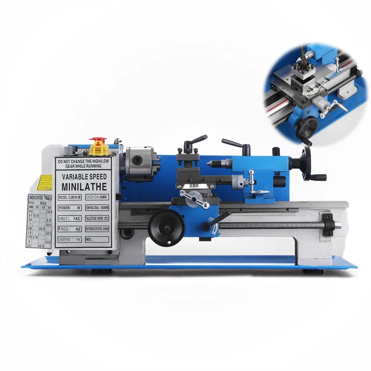 Lathe 0618 3B Procesamiento Mini Metal Torno Metal Lathe 550W Velocidad Variable Mini Lathe Machine