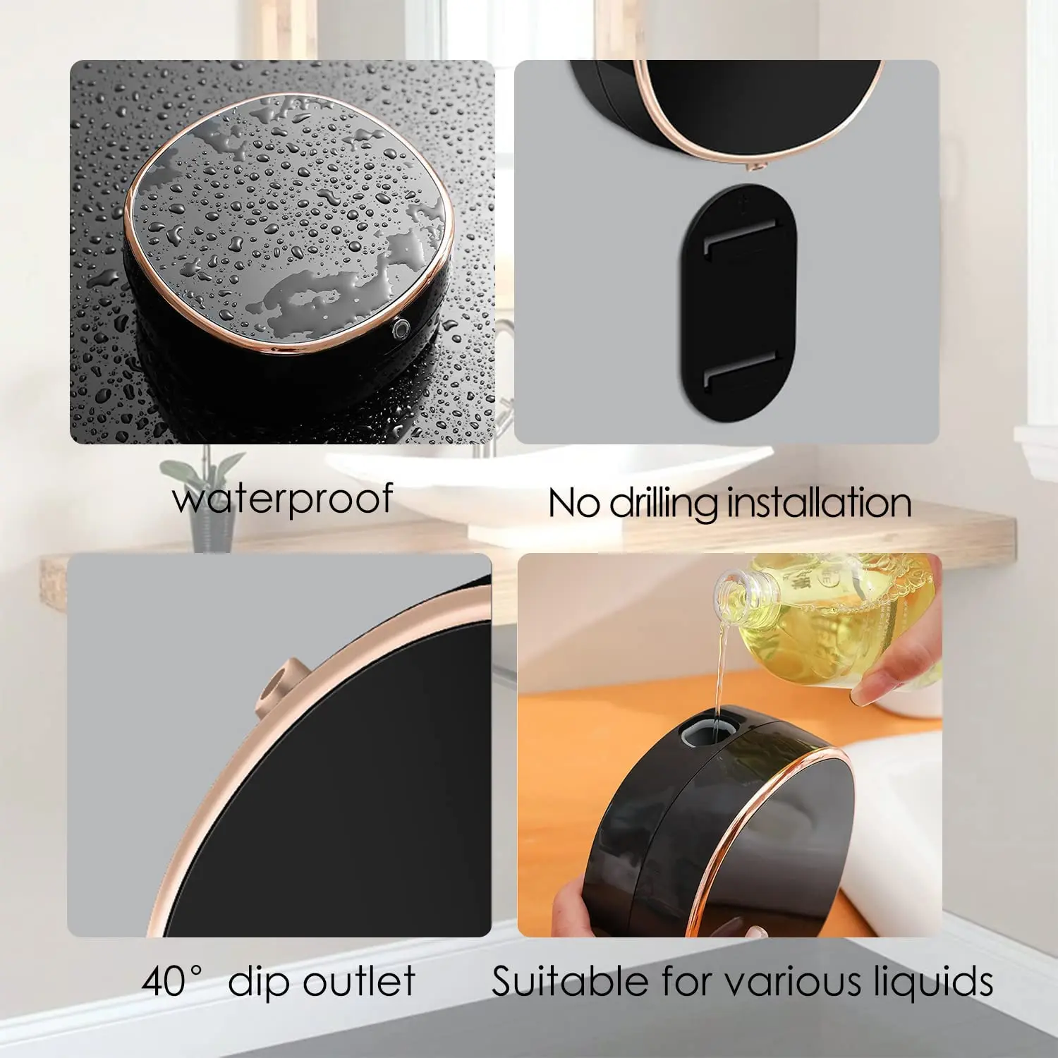 Temperature Digital Automatic Touchless Foam Soap Dispenser Wall Mount Modern Luxury Waterproof for Home Kitchen