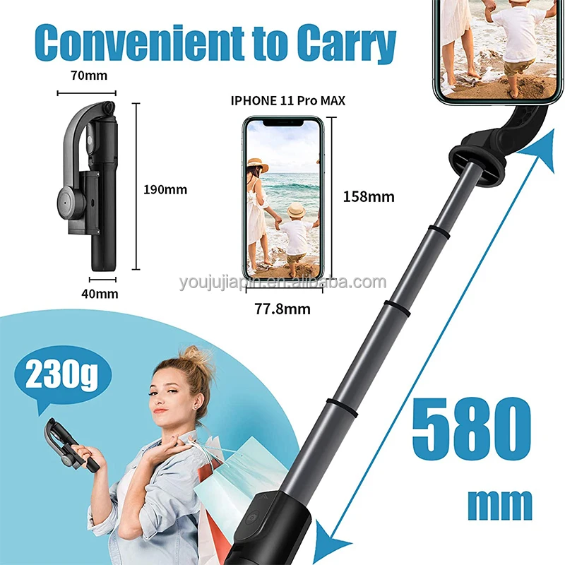 H5 Single Axis Gimbal Stabilizer Handheld Smartphone Gimbal and Tripod Shoot  Anti Shake Video Record Mobilephone Stabilizer