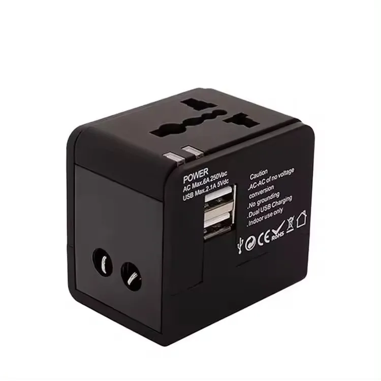 Universal Travel Adapter Worldwide All In One Dual Usb Power Portable Charger Plug For Eu Uk Us 4969