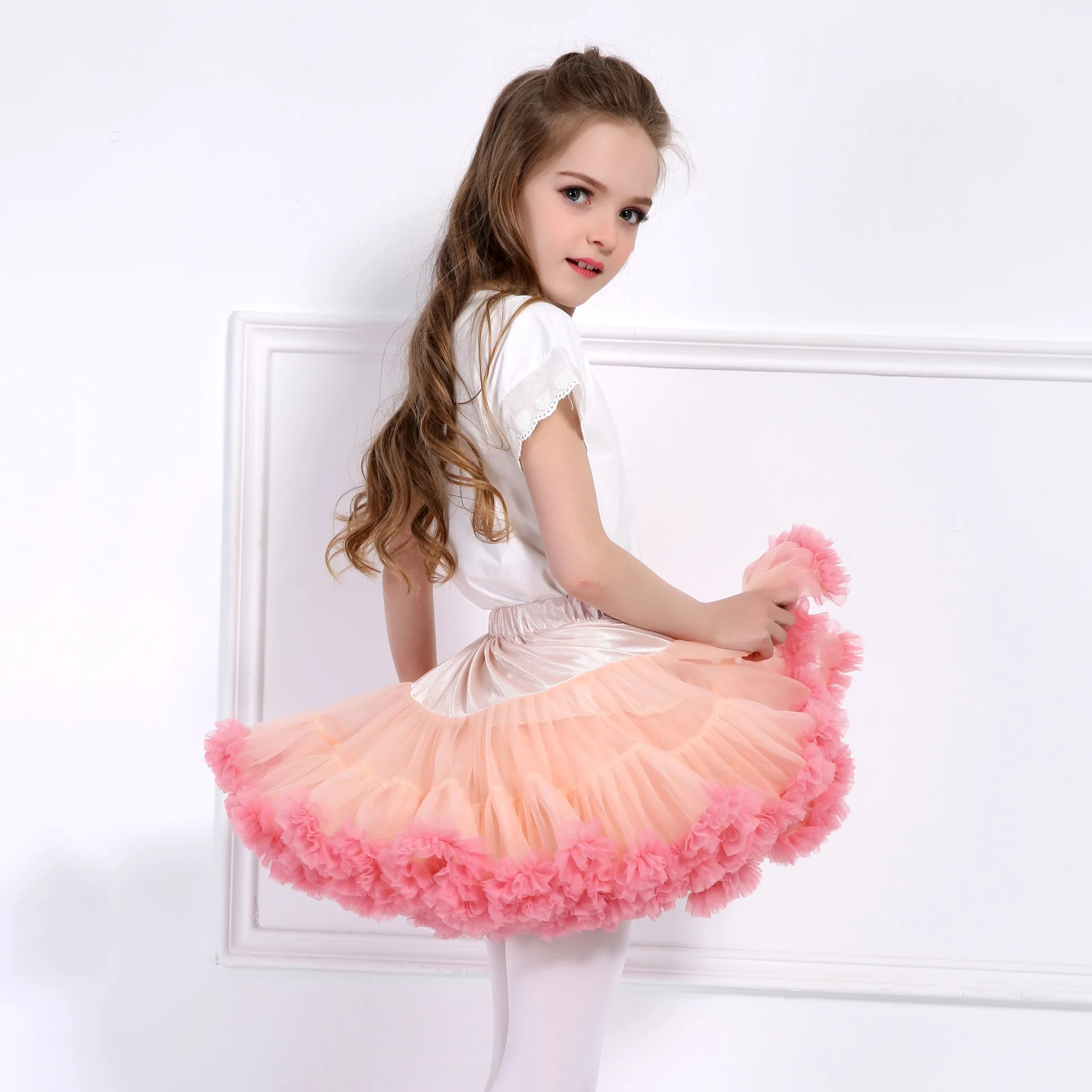 Kids Girls Tutu Skirt Tulle Fluffy Princess Dance Dress Party  US STOCK 