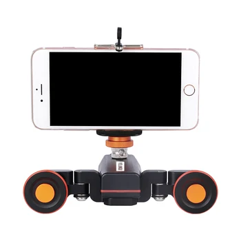 YELANGU 3-Wheels Motorized Autodolly Video Car Slider with Remote,Rechargeable,Three Speed Adjust for Iphone, DSLR Camera detail image