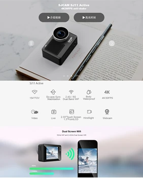 SJCAM (SJ11) Flagship  Active Action Camera 4K 2.33" Touch Screen Waterproof 5G WiFi Active HDR Video Action Cam Camera Sport detail image