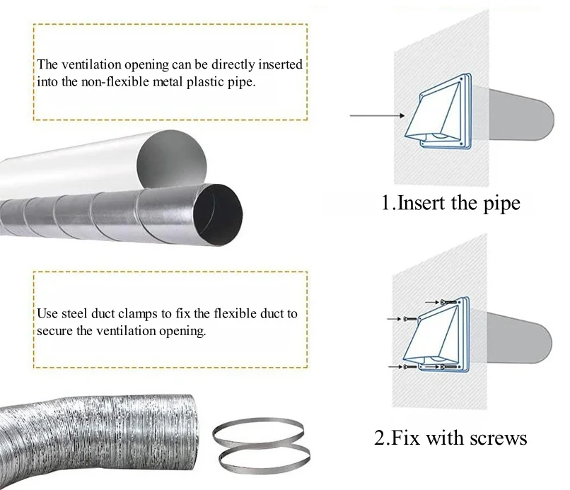 Stainless Steel Movable square Exhaust Vent
