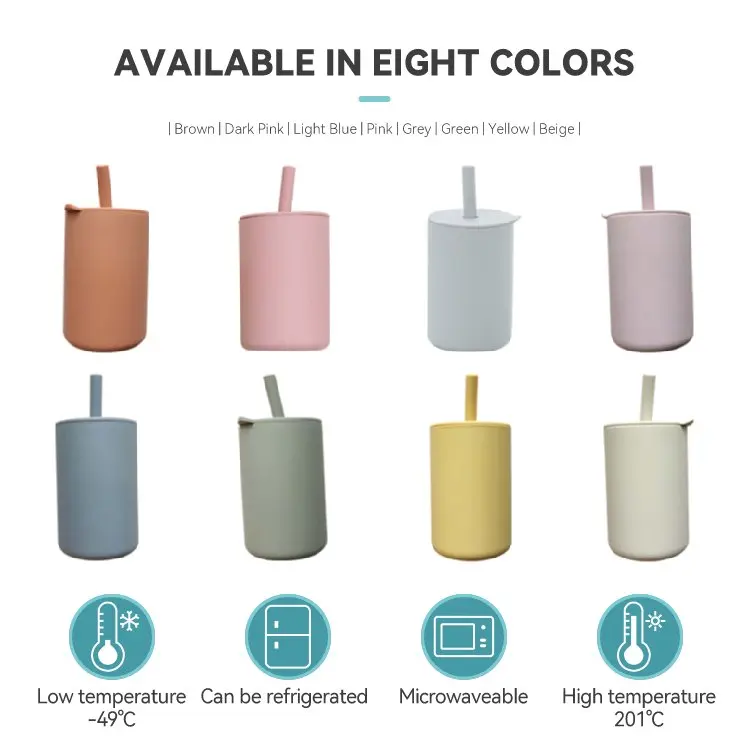 No Spill Unbreakable Water Cup Infant Silicone Sippy Cup Training Non