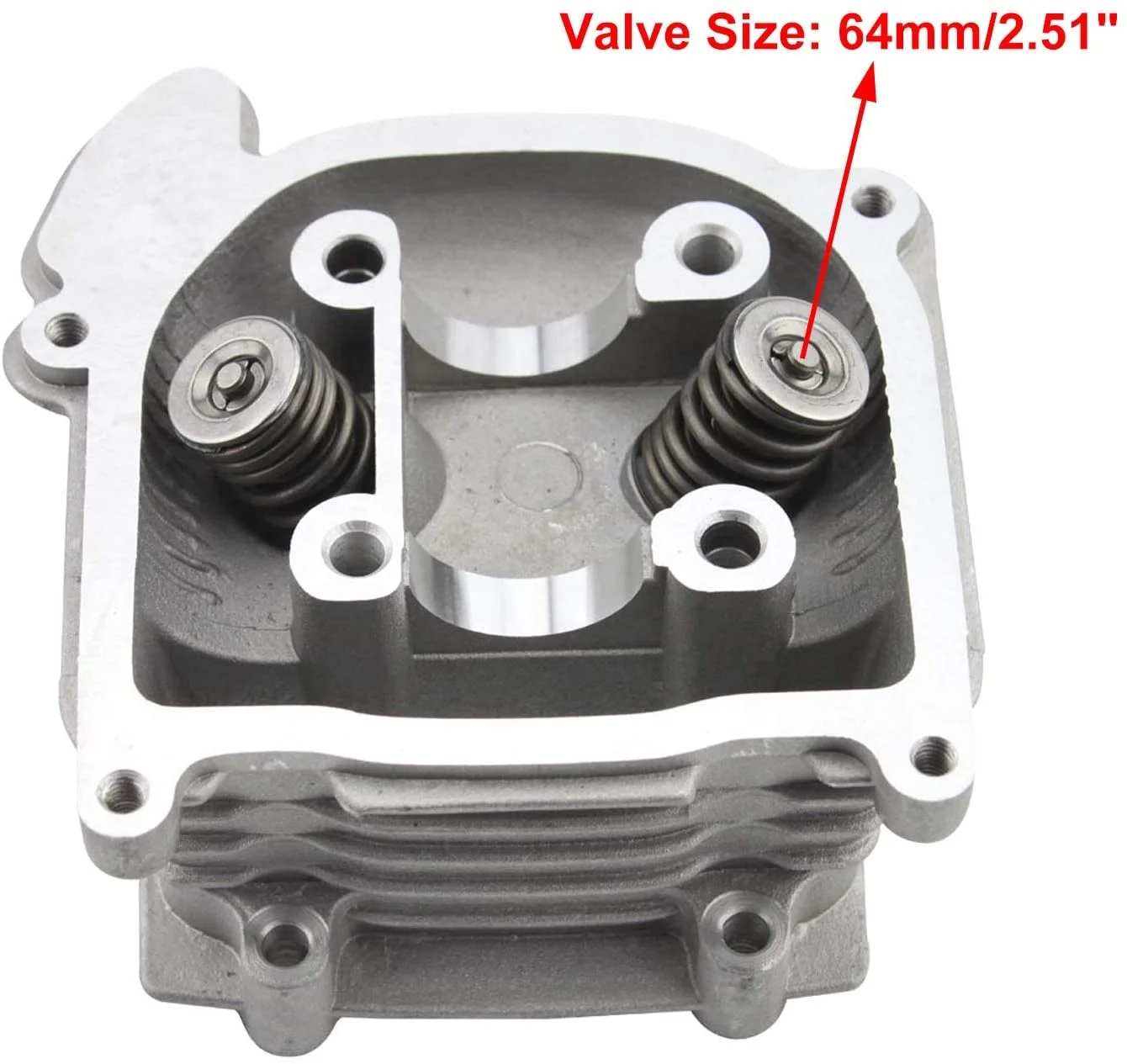 GOOFIT Cylinder Head with Valve Replacement for 4 Stroke GY6 49cc 50cc Scooter Moped 139QMA 139QMB Engine Part