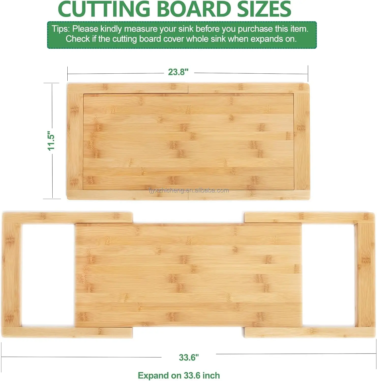 product expandable cutting board expandable kitchen bamboo cutting boards with juice groove metal material-1