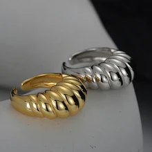 ICEBELA Fine Jewelry 925 Sterling 18k Gold Plated Chunky Silkworm Chrysalis Geometry Ringent Finger Ring For Women