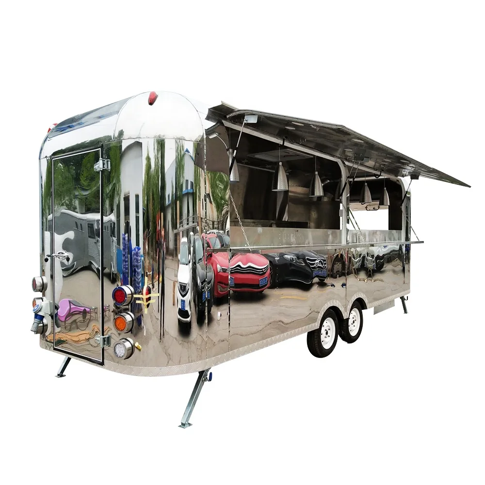 TUNE Best Selling Airstream Food Trailer for International Standard Stainless Steel Food Booth for Sale