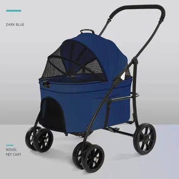 Hot Selling Pet Trolleys Breathable pet stroller for dogs and cats, Carbon steel material stroller