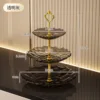 Three-tiered fruit platter - transparent gray