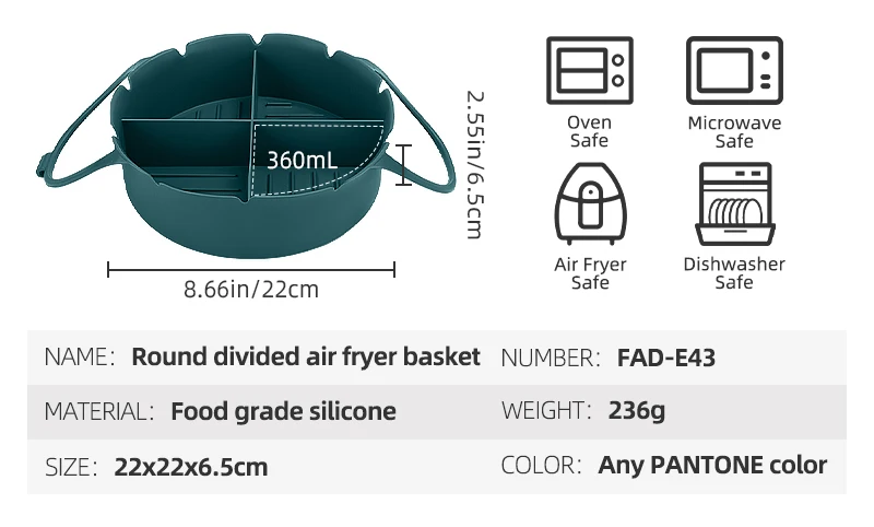 Venta Al Por Mayor Freidora De Aire Ollas De Silicona Con Divisor ...