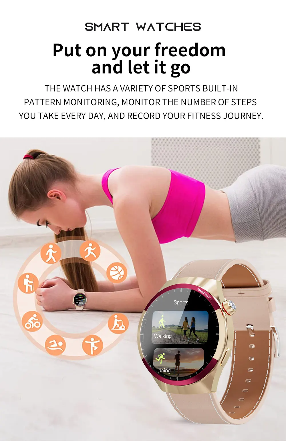 Kalobee SK6 Mini Smart Fashion Watch ⌚️ | Women’s Digital Smartwatch with 1.3” HD Screen, 3 Straps & Fitness Tracking