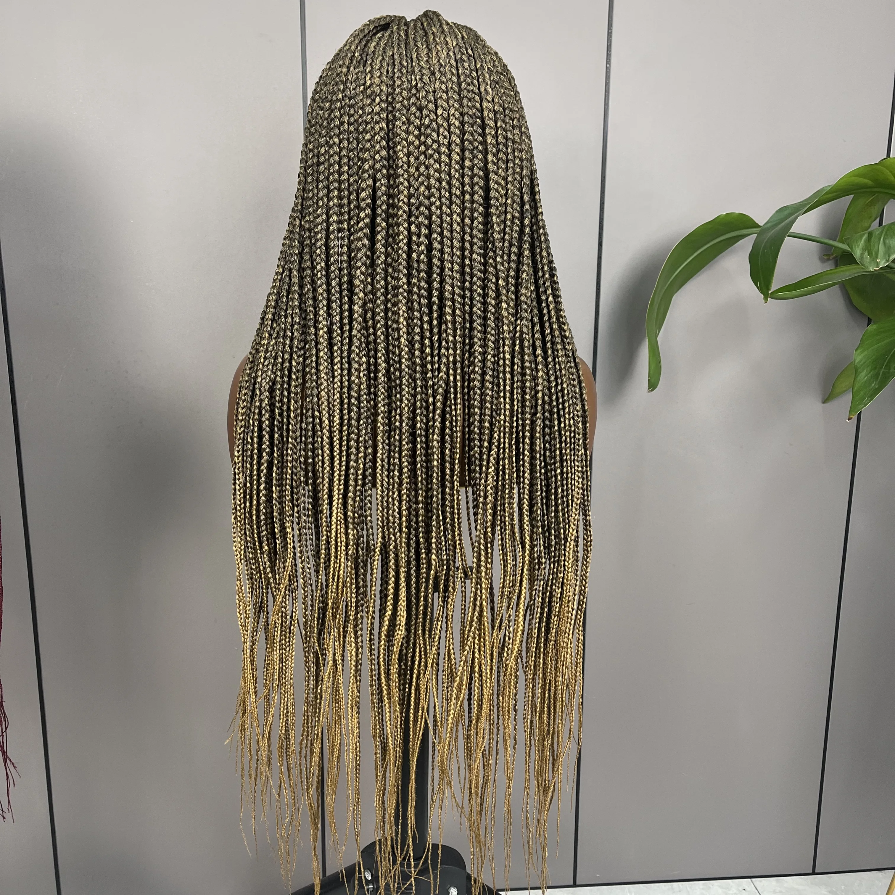 Hand Made Glueless Afro Thin Braid Hd Lace Synthetic Hair Wigs Full Lace Braided Wigs for Black Women - Image 6