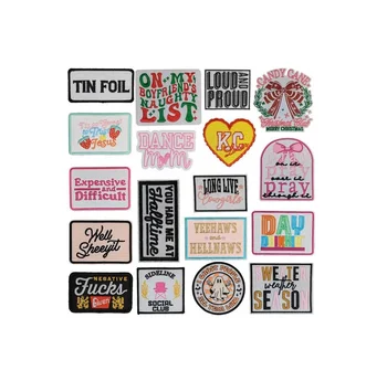 Colorful Square Badge Embroidery Patch Custom Design Logo Patch for Hat Letters and Clothing Custom Embroidered Patches