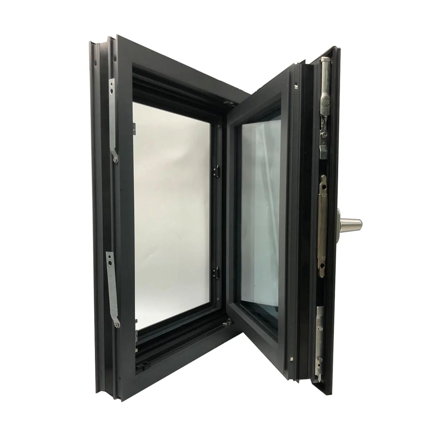 Thermal Break Aluminum Passive House Certified Windows Tilt and Turn Triple Glass Windows