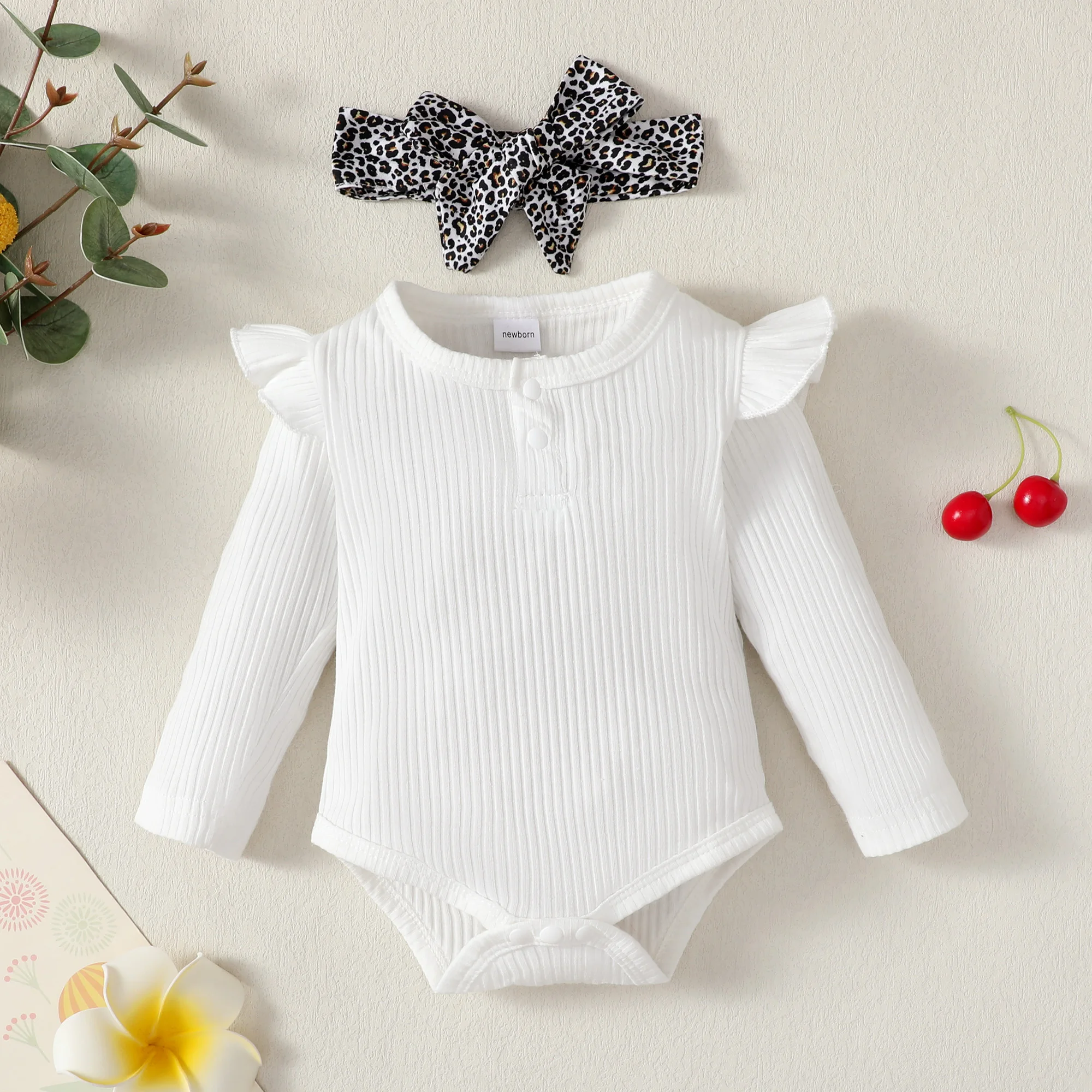 Baby Newborn Romper Set Custom Cotton Baby Romper Pattern Long Sleeve