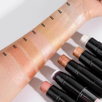 Professional 8 Colors Optional Glow Sticks Long Lasting Makeup Waterproof Shimmer Cream Highlighter Stick