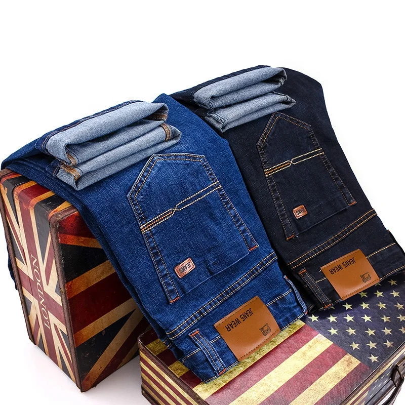Pantaloni da uomo Strai Jeans a vita media elasticizzati slim business casual all'ingrosso cotone Li Bulbs personalizzati intrecciati_voghion.com