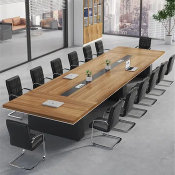 Special Modern Panel Furniture Long Conference Table with Chair Combination Simple Training Table for Office Use