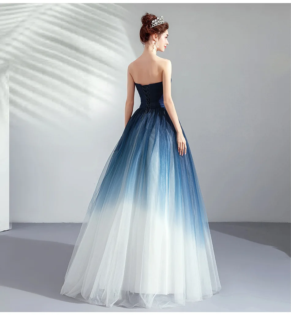 Gradually Changing Color Medieval Dress Queen Renaissance Princess Ball  Gown Evening Dresses