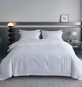 Luxury Custom Logo Hotel White Bedding Set-100% Cotton Woven 200TC European-American Style Anti-Pilling Air-permeable Bed