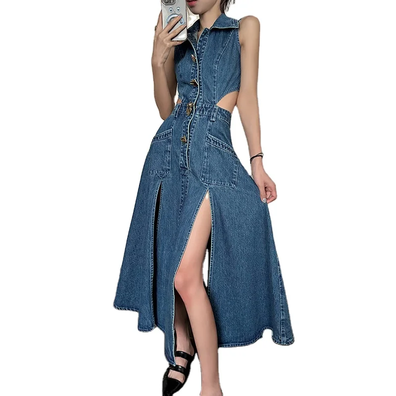 sachin and babi light blue dress Women's Denim Designer Dresses