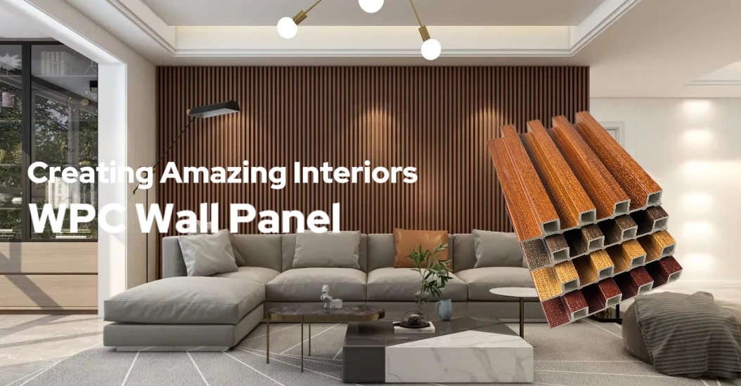Indoor Fireproof Fluted Decor Pared Wpc Panel Composite Wall Decoration ...