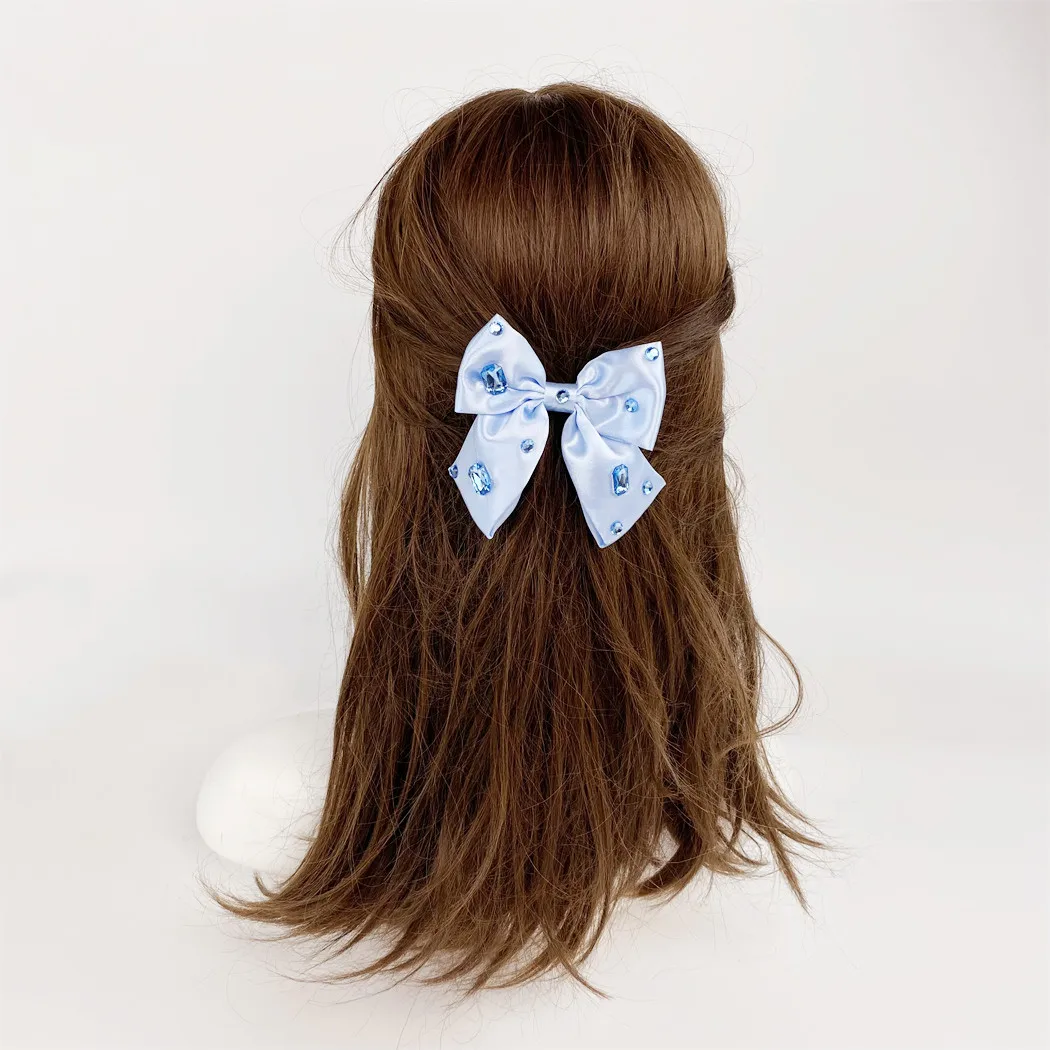 Luxury French Temperament Diamond Hair Bow Knot Tassel Claw  display picture 2