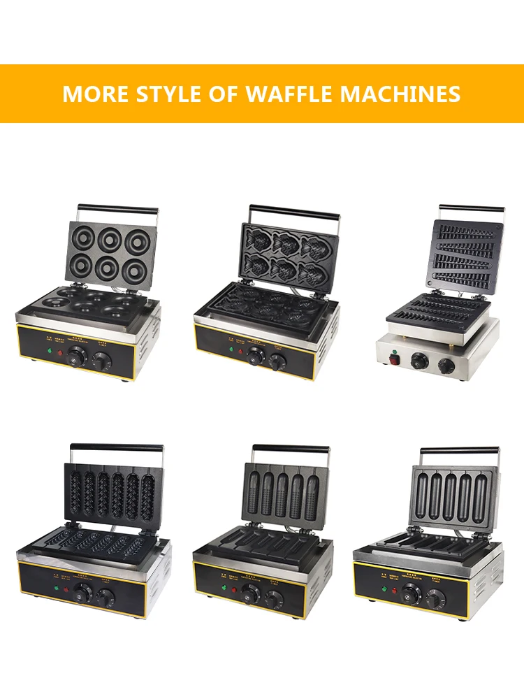 Electric Non- stick Pine Pancake Waffle maker commercial waffle stick maker machine/ Outdoor  Street Snack Machine details