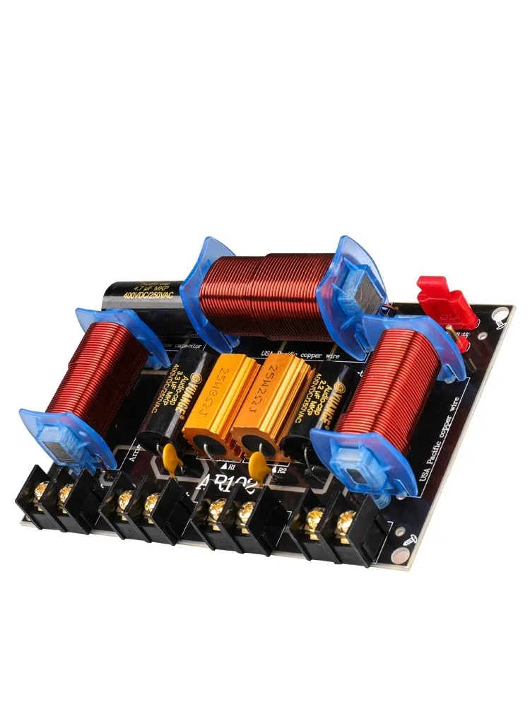 High Quality AR102 Home Audio Speaker Copper Crossover Network 2-Way Treble Bass Frequency Divider 4 Tweeters Accessory Metal