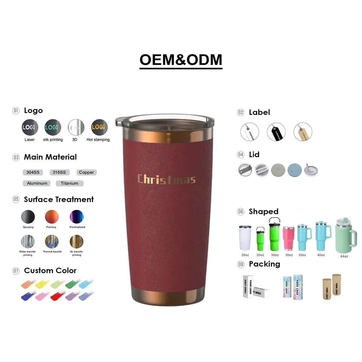 Vacuum Stainless Steel Travel Mug with 2-in-1 Slide Lid Personalized Custom logo Color Powder Copper Plated Tumbler manufacture