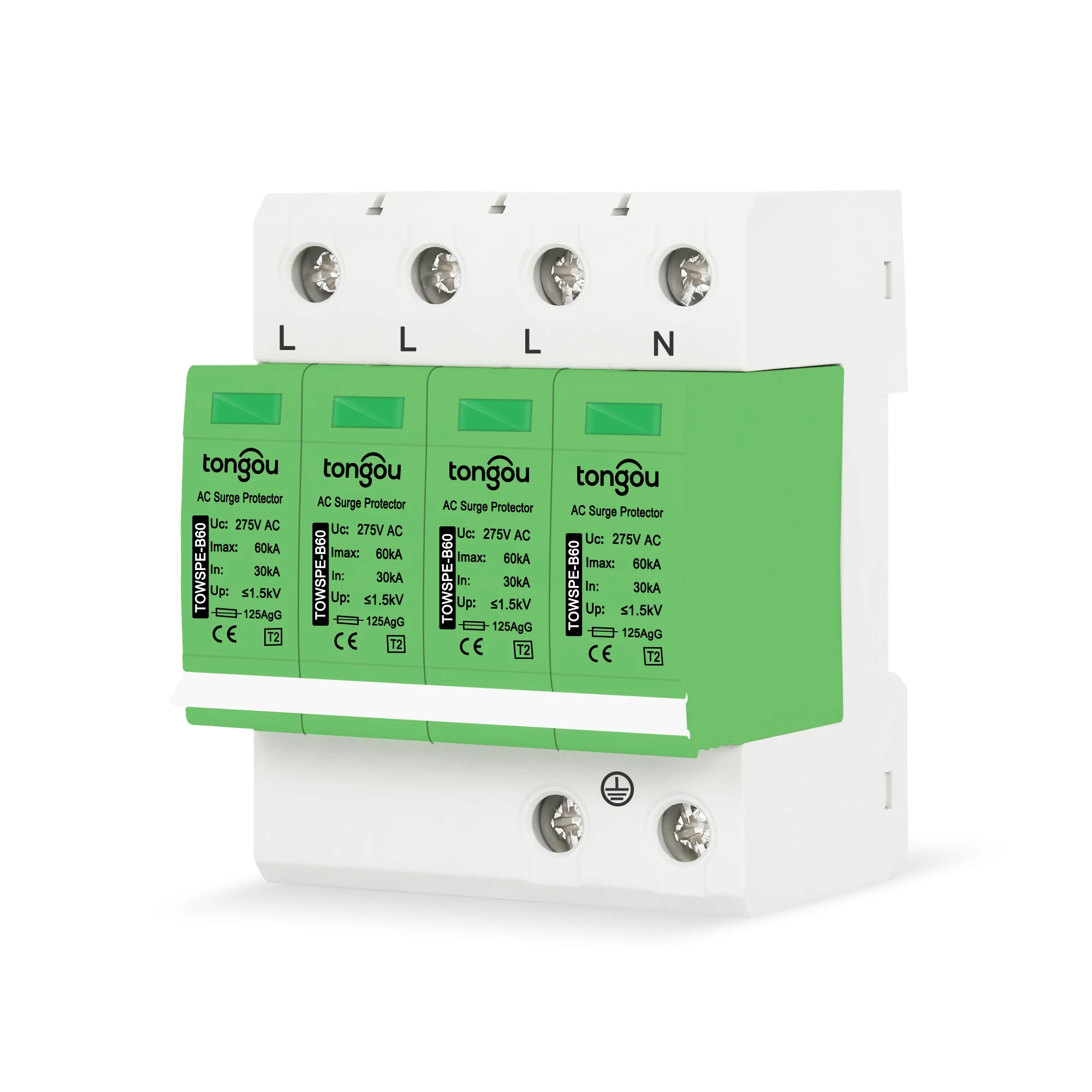Ac Spd 4pole 3060ka Voltage Surge Protector Lightning Surge Protection
