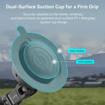 Smallrig Suction Cup Mount for Gopro with Anti-Twist Pin, Metal Windshield Car Mount Outside, Dash Mount for Vlogging - 4275 detail image