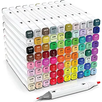 ColorIt 60 Dual Tip Art Markers Set for Coloring - Double Sided Artist