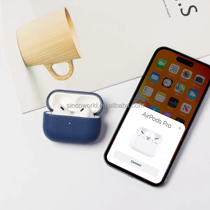 Custom Genuine Leather Material Earbud Case for AirPods GRS Pure Color Bluetooth Wireless Headphone Accessories