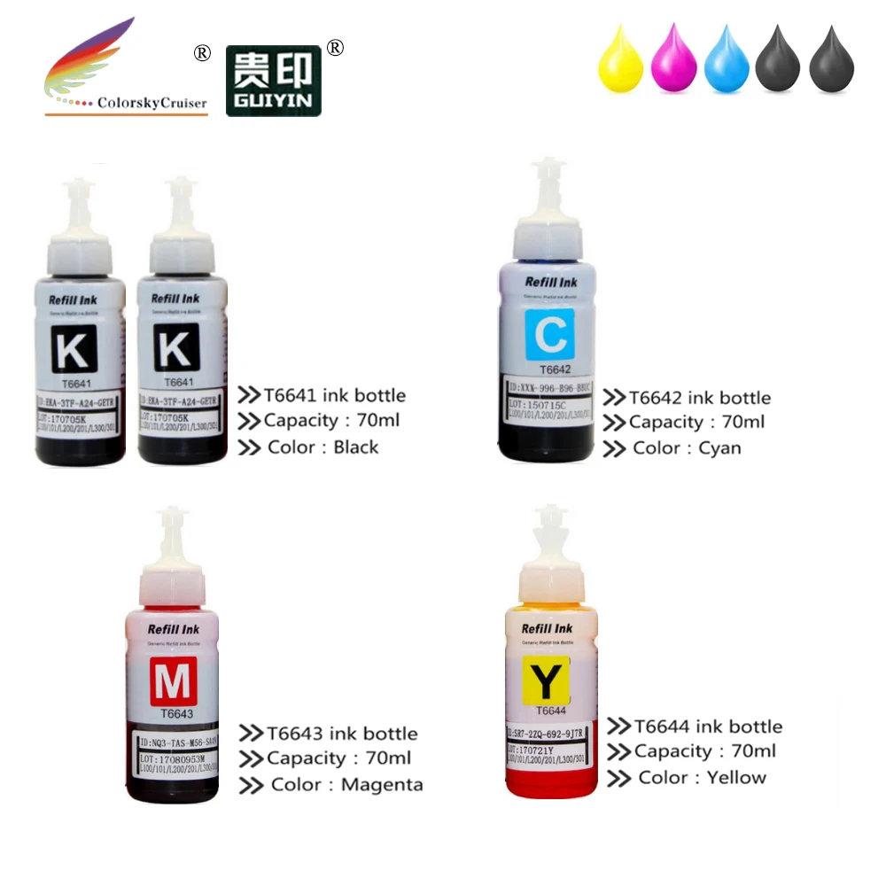 Kit de recarga de tinta para impresora EPSON CISS EcoTank L495, L395, L211,  L650, L460, L465, L480, L485, inyección de tinta, T6641, T664220, T664320,  664|ink refill kit|refill kitpigment ink refill - AliExpress