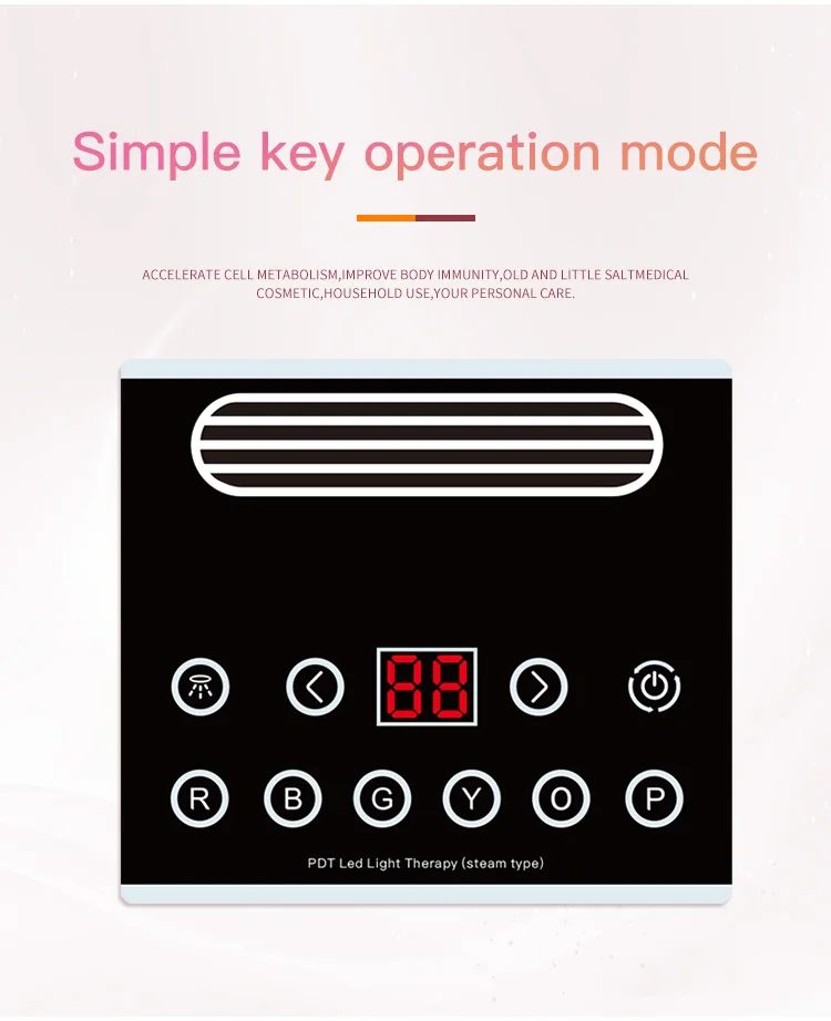 Professional 7 Color LED Light Therapy With Steam Spray for salons, spas and estheticians. 7 LED modes, circulating light and spray function for customized facial treatments. 7 Color LED Light Therapy Machine With Steam Spray