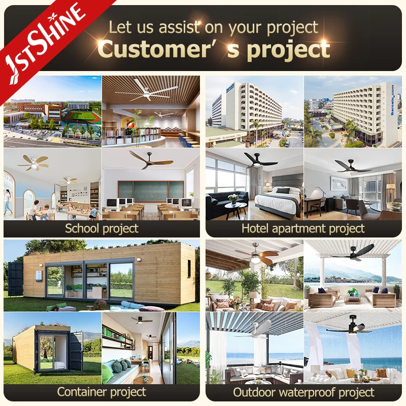 1stshine living room 52" flush mount modern wood blades ceiling fans with lights and remote control