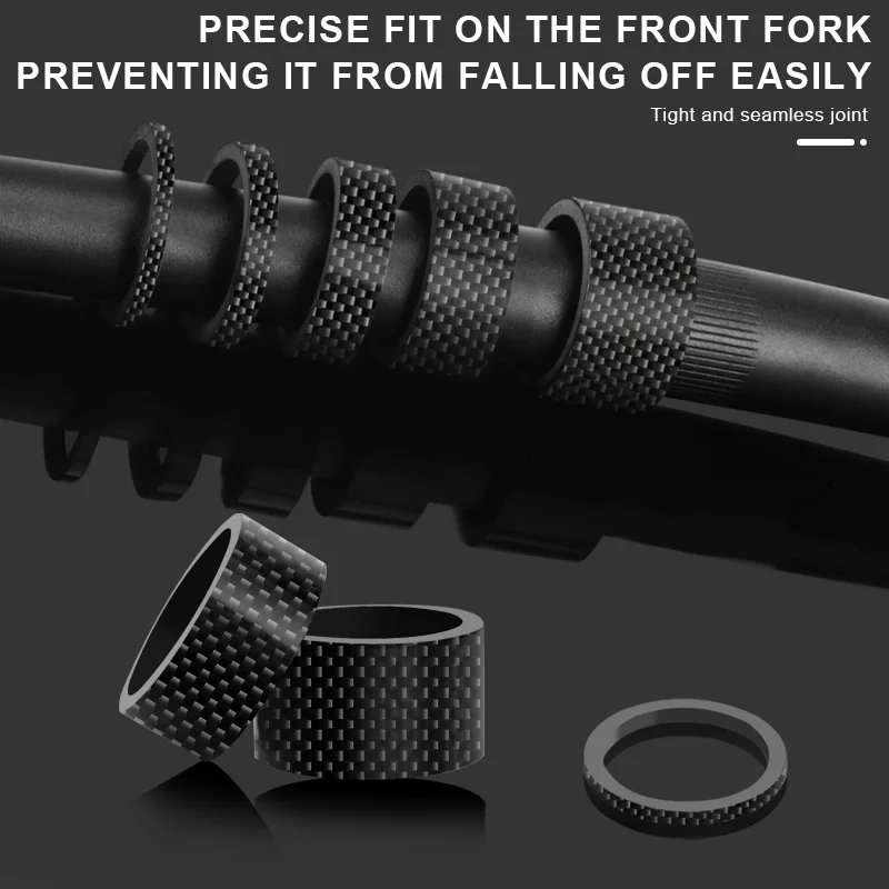 RIDERACE Bicycle Headset Spacer 28.6MM 1-1/8" Bike Front Fork Stem Carbon Fiber Washer Adjustment Ultra Light MTB Accessories