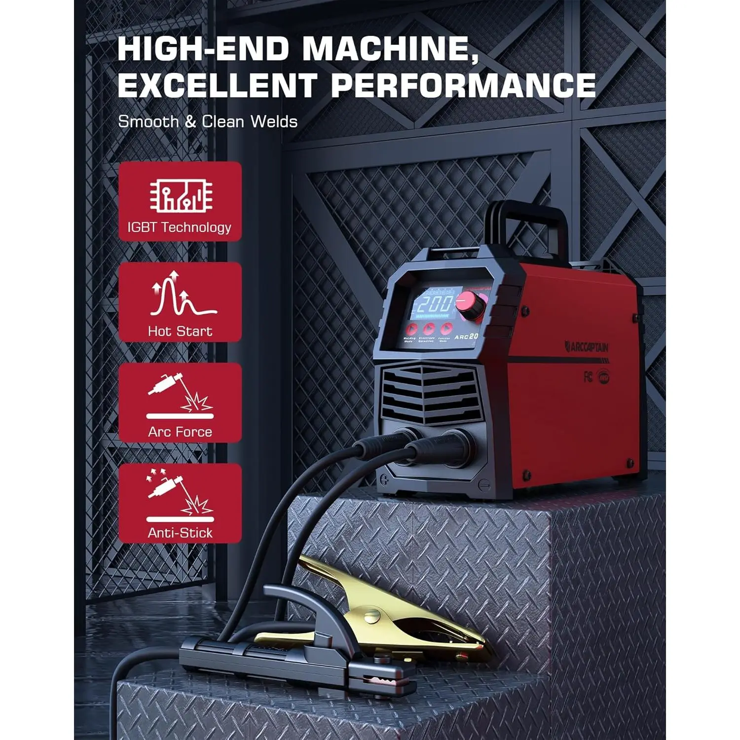 Premium 200A ARC/Lift TIG Welding Machine 110V/220V IGBT Inverter Synergic Control Stick Welder Large LED Display for Steel - Image 2